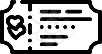 honeymoon ticket travel line icon vector. honeymoon ticket travel sign. isolated contour symbol black illustration