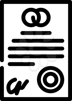 marriage contract line icon vector. marriage contract sign. isolated contour symbol black illustration