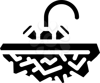 solid stone washbasin glyph icon vector. solid stone washbasin sign. isolated contour symbol black illustration