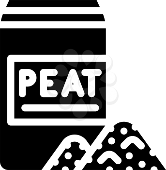 bag of peat glyph icon vector. bag of peat sign. isolated contour symbol black illustration