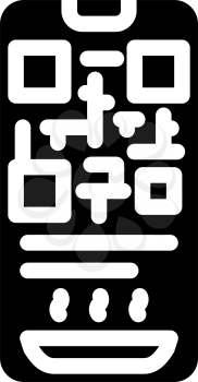 qr code to receive food in canteen glyph icon vector. qr code to receive food in canteen sign. isolated contour symbol black illustration