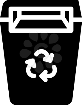 recycling garbage can canteen glyph icon vector. recycling garbage can canteen sign. isolated contour symbol black illustration