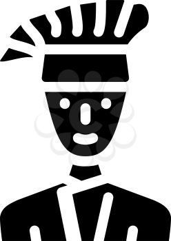 cook chef canteen worker glyph icon vector. cook chef canteen worker sign. isolated contour symbol black illustration
