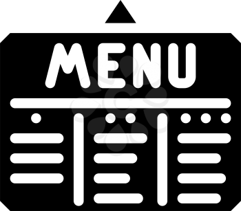menu canteen glyph icon vector. menu canteen sign. isolated contour symbol black illustration