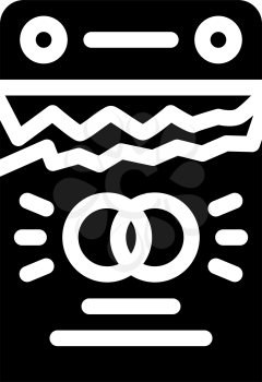 calendare with wedding date glyph icon vector. calendare with wedding date sign. isolated contour symbol black illustration