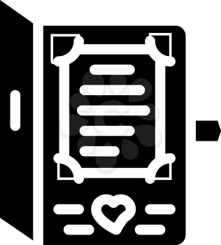 invitation on wedding glyph icon vector. invitation on wedding sign. isolated contour symbol black illustration