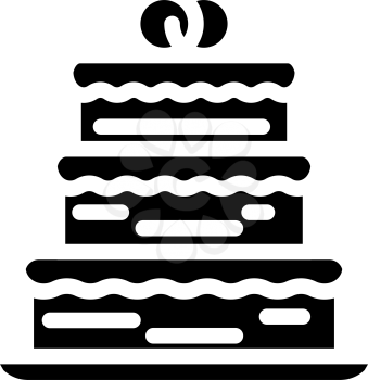 cake wedding dessert glyph icon vector. cake wedding dessert sign. isolated contour symbol black illustration