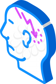 lightning neurosis or headache pain isometric icon vector. lightning neurosis or headache pain sign. isolated symbol illustration
