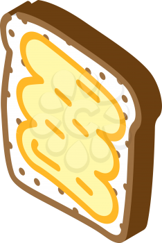 bread piece with peanut butter isometric icon vector. bread piece with peanut butter sign. isolated symbol illustration
