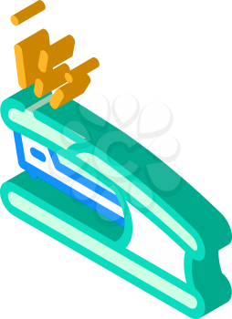 stapler tool stationery isometric icon vector. stapler tool stationery sign. isolated symbol illustration