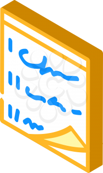 stickers paper list stationery isometric icon vector. stickers paper list stationery sign. isolated symbol illustration