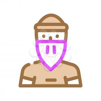 bandit man color icon vector. bandit man sign. isolated symbol illustration