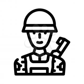 army male line icon vector. army male sign. isolated contour symbol black illustration