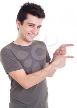 Royalty Free Photo of a Man Pointing