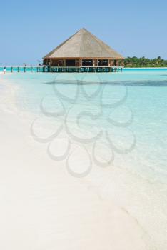 Royalty Free Photo of a Seascape With Water Villas in Maldivian Island
