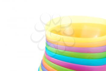 Royalty Free Photo of Stacked Colorful Bowls