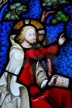 Royalty Free Photo of a Stained Glass Window in Gloucester Cathedral, England 