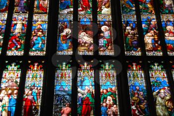 Royalty Free Photo of Stained Glass Windows in Gloucester Cathedral, England 
