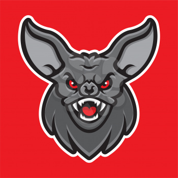 Royalty Free Clipart Image of a Bat Mascot