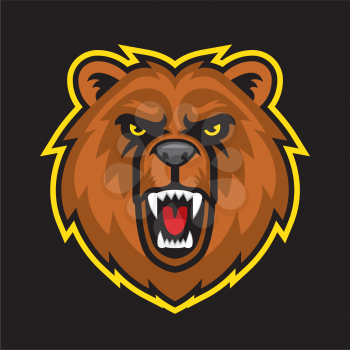 Royalty Free Clipart Image of a Bear Mascot