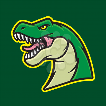 Royalty Free Clipart Image of a Dinosaur Mascot 