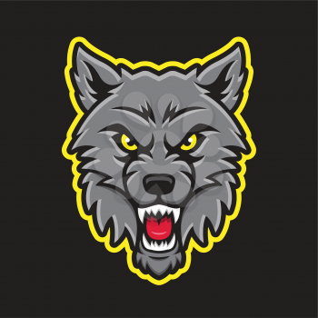 Royalty Free Clipart Image of a Wolf Mascot