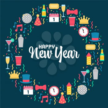 Royalty-Free Clipart Image of a New Year Poster