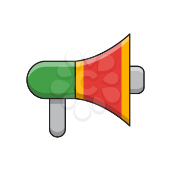 Royalty-free clipart image of a bullhorn in the colors of Africa
