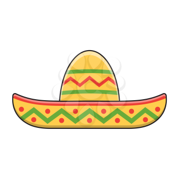 Royalty-Free Clipart Image of a Sombrero Hat. Part of a Cinco-de-Mayo set