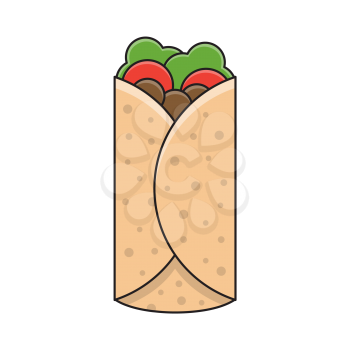 Royalty-Free Clipart Image of a Burrito. Part of a Cinco-de-Mayo set