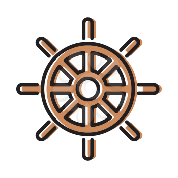 Royalty-Free Clipart Image of a Ship Wheel