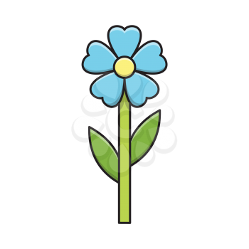 Royalty-Free Clipart Image Of A Blue Flower