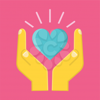 Royalty-free Clipart with a Heart in Hands