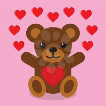 Royalty-free Clipart with a Bear and Hearts