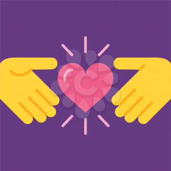 Royalty-free Clipart with a Heart Between Hands