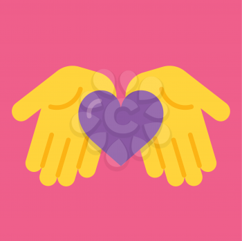Royalty-free Clipart with a Heart in Hands