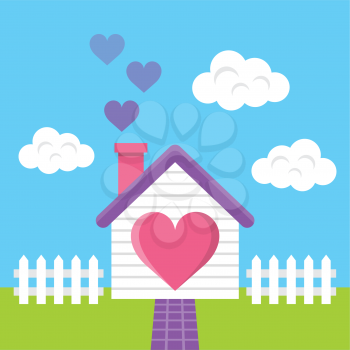Royalty-free Clipart with a Heart House