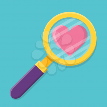 Royalty-free Clipart with a Heart Magnifying Glass