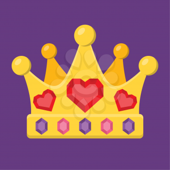 Royalty-free Clipart of a Crown with Hearts