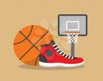 Royalty-Free Cliprt Image of a Basketball Set