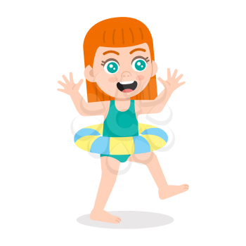 Royalty-Free Clipart Image of a Girl at the Beach