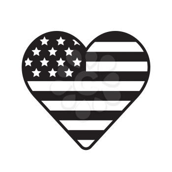 Royalty-Free Clipart Image of a American Flag Heart