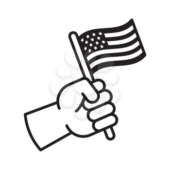 Royalty-Free Clipart Image of a Hand Holding an American Flag