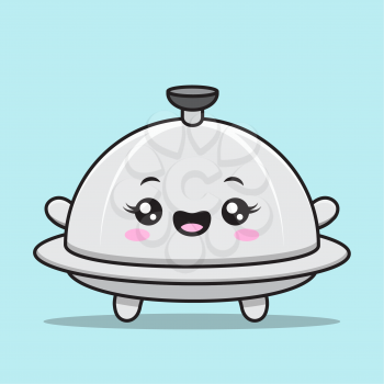 Royalty-free Clipart Image of a Dinner Plate with Cover