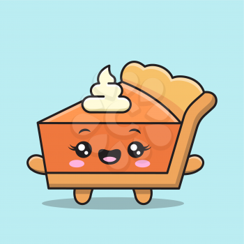 Royalty-free Clipart Image of Pumpkin Pie - Thanksgiving