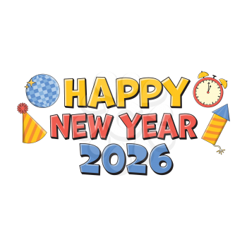 Royalty-Free Clipart Image - Happy New Year 2026