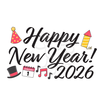 Royalty-Free Clipart Image - Happy New Year 2026