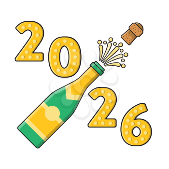 Royalty-Free Clipart Image - Happy New Year 2026
