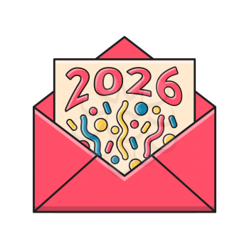 Royalty-Free Clipart Image - Happy New Year 2026