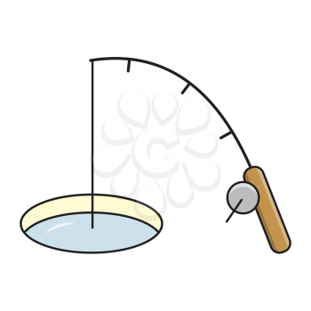 Royalty-Free Clipart Image Part of a Winter Set - Ice fishing